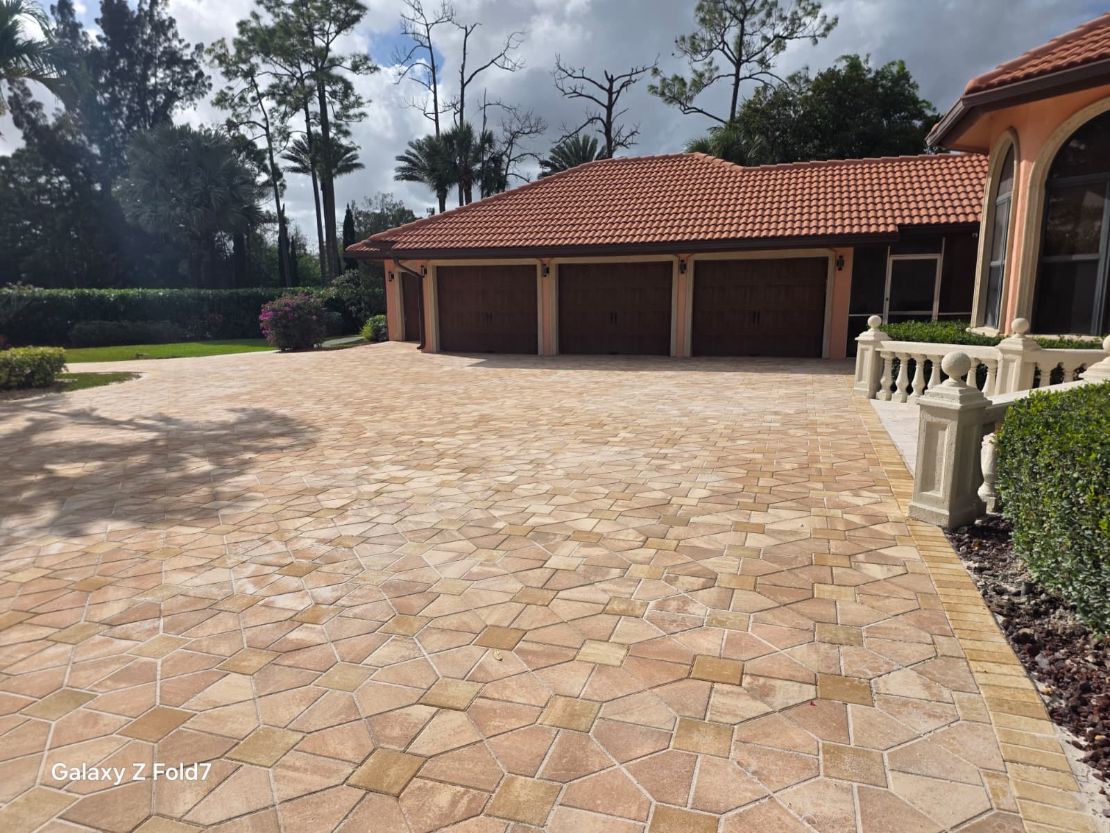 Brick Pavers residential hardscape project in Palm Beach County, FL by DMH Associates